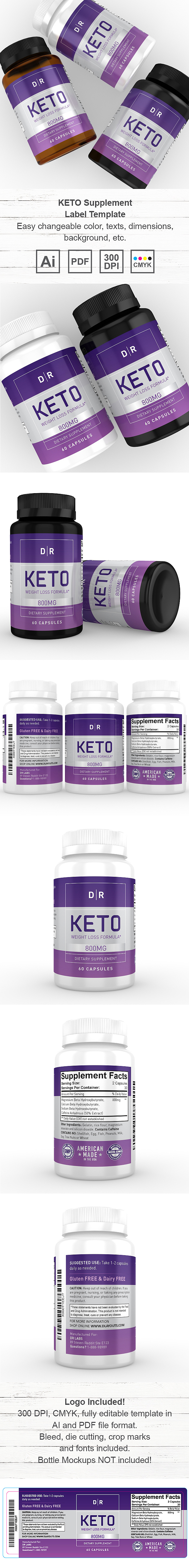 KETO Supplement Label Template