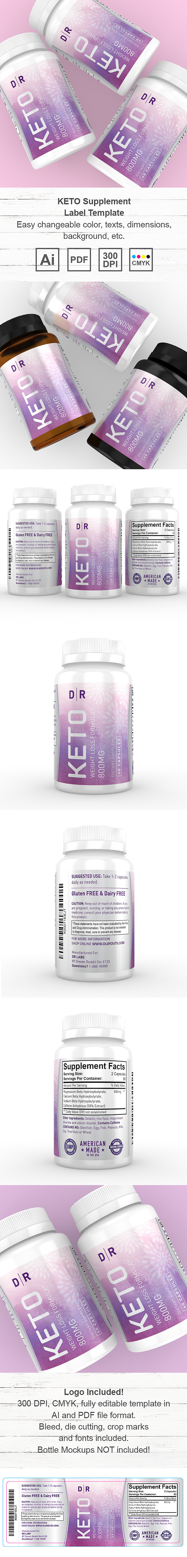 KETO Supplement Label Template