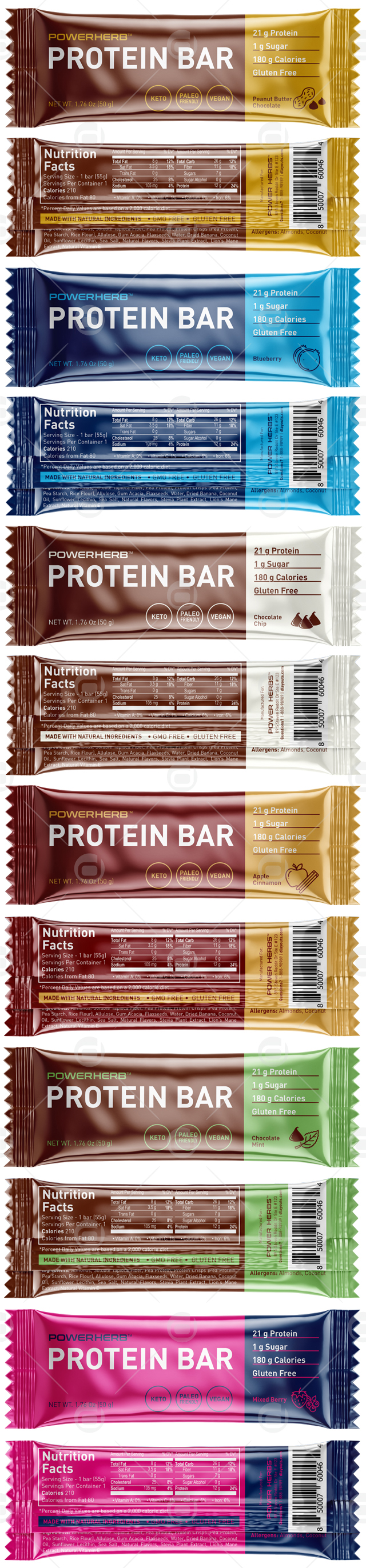 Protein Snack Bar Packaging Template