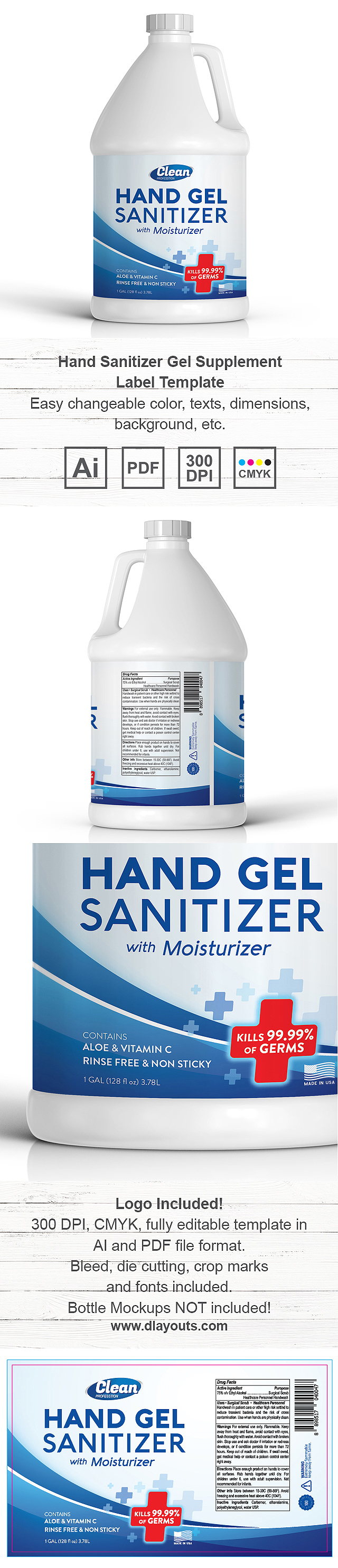 Hand Sanitizer Gel Label Template