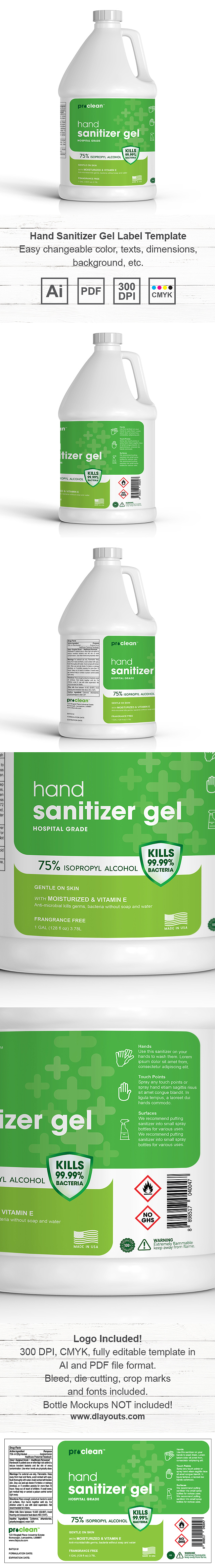 Hand Sanitizer Gel Label Template