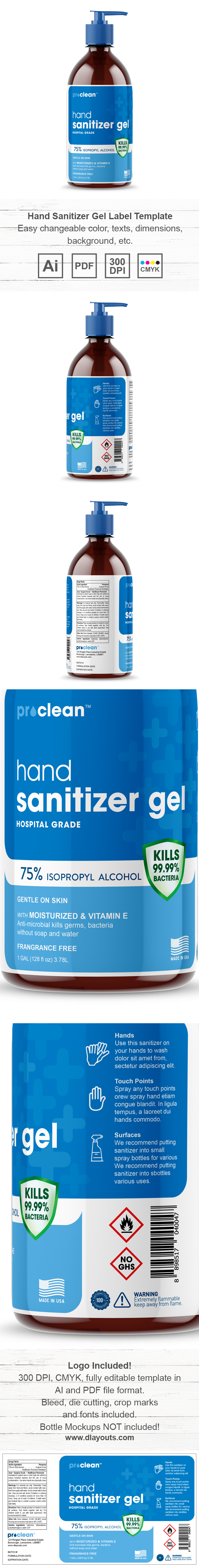 Hand Sanitizer Gel Label Template