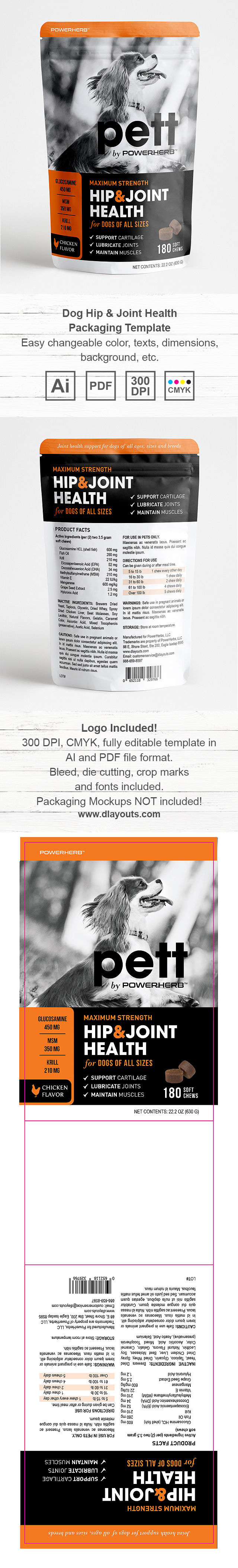 Pet Hip & Joint Health Packaging Template