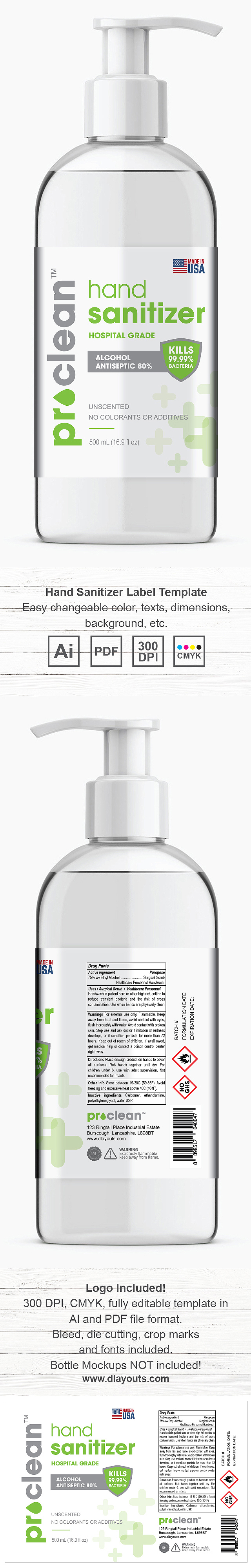 Hand Sanitizer Gel Label Template