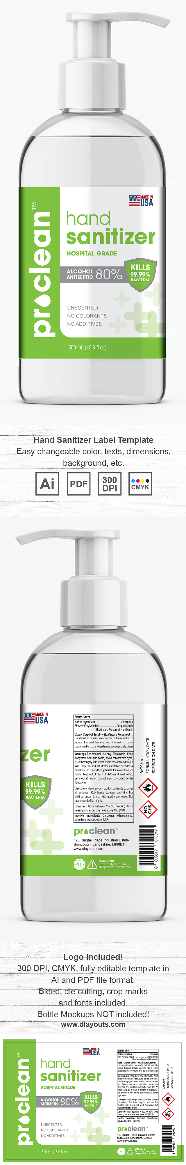 Hand Sanitizer Gel Label Template