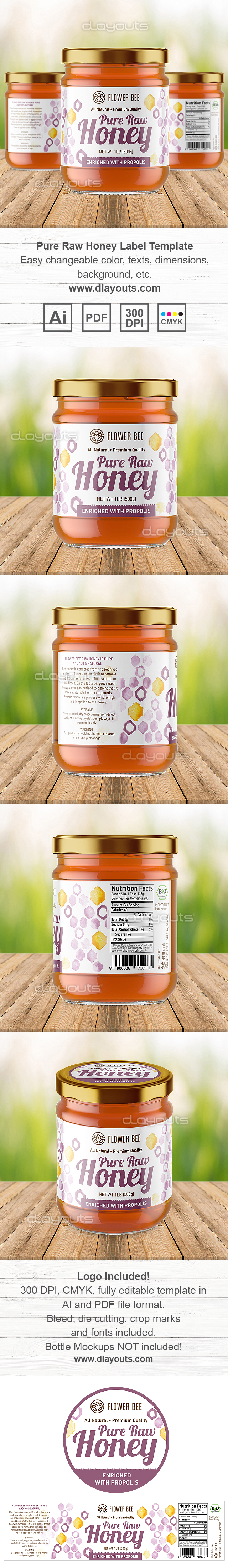 Raw Honey Label Template