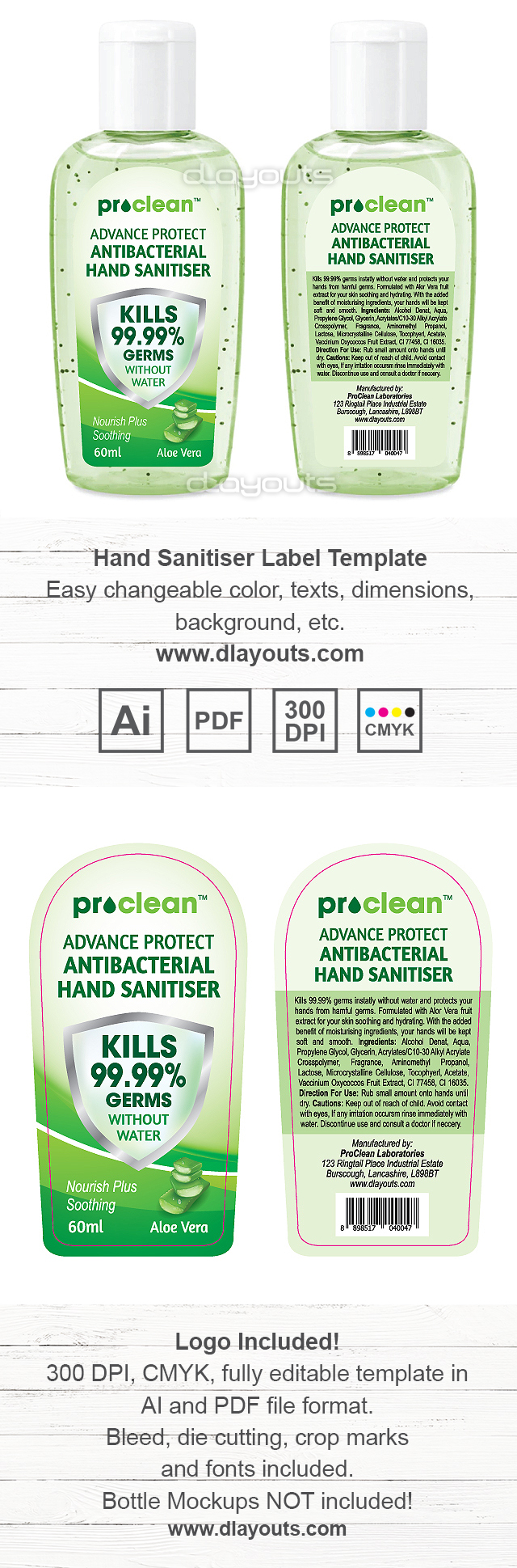 Hand Sanitizer Label Template