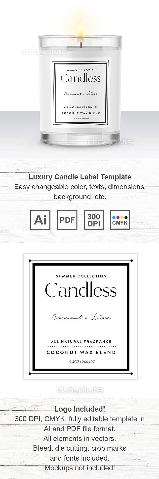 Luxury Candle Label Template