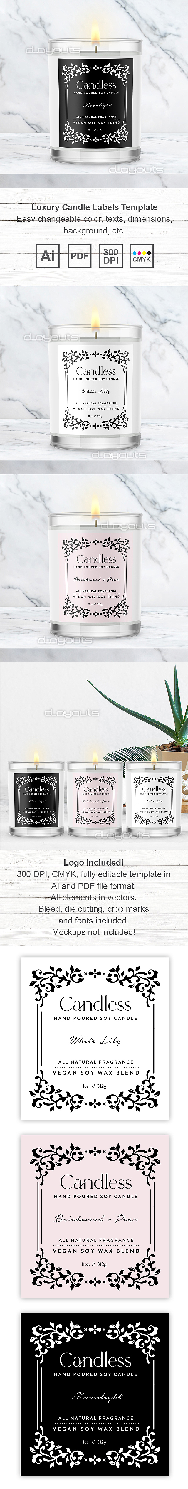 Luxury Candle Labels Template