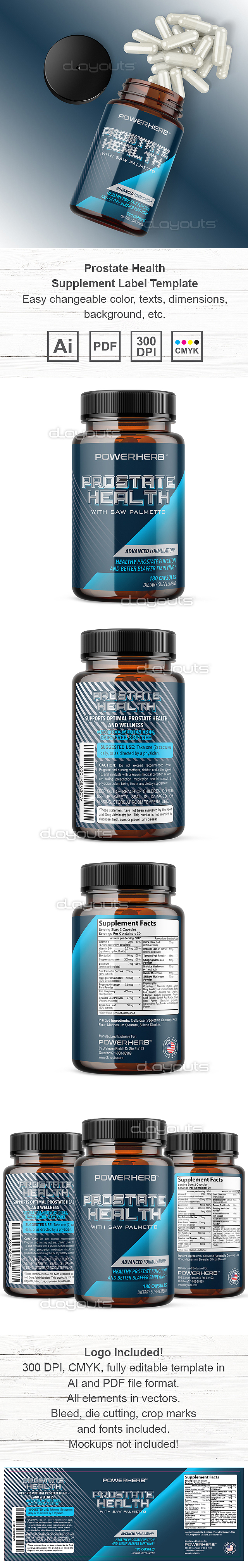 Prostate Health Supplement Label Template