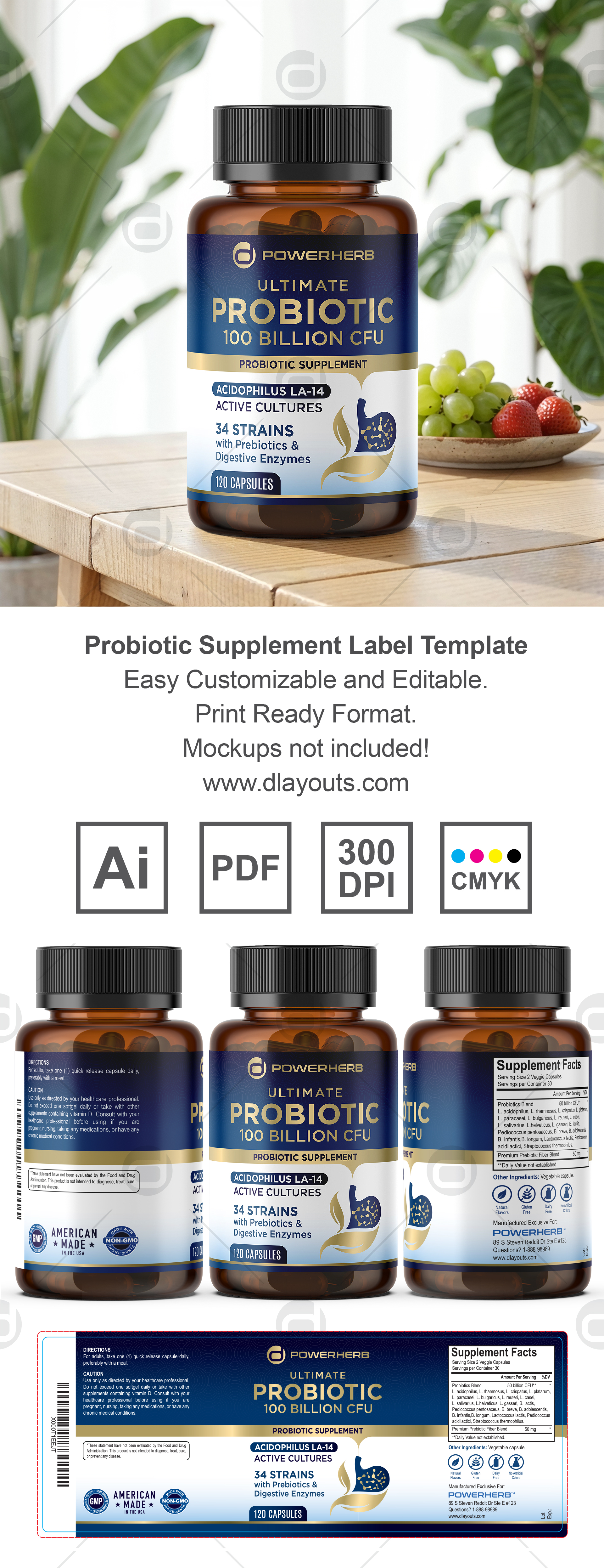 Probiotic Label Example Probiotic Supplement Label Template