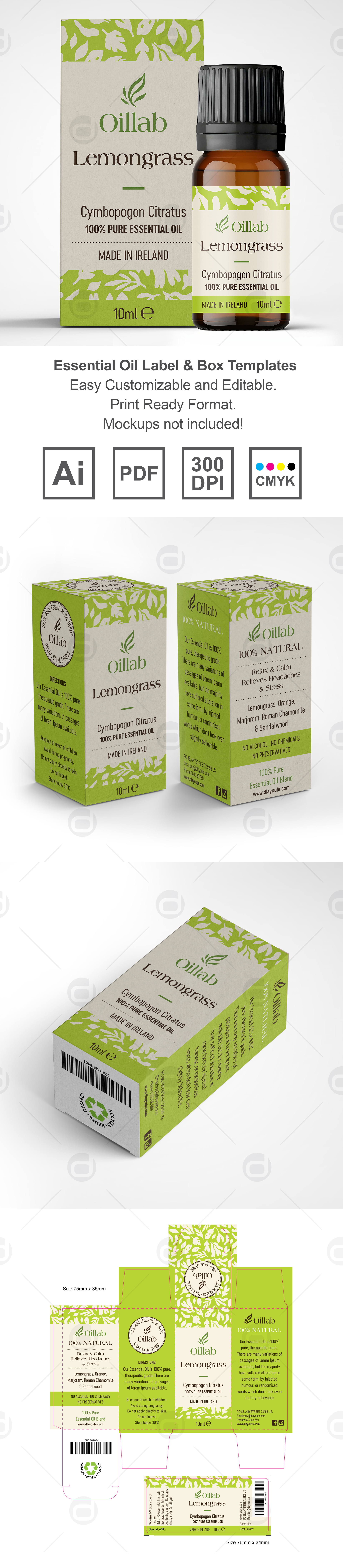 Essential Oil Label & Box Templates