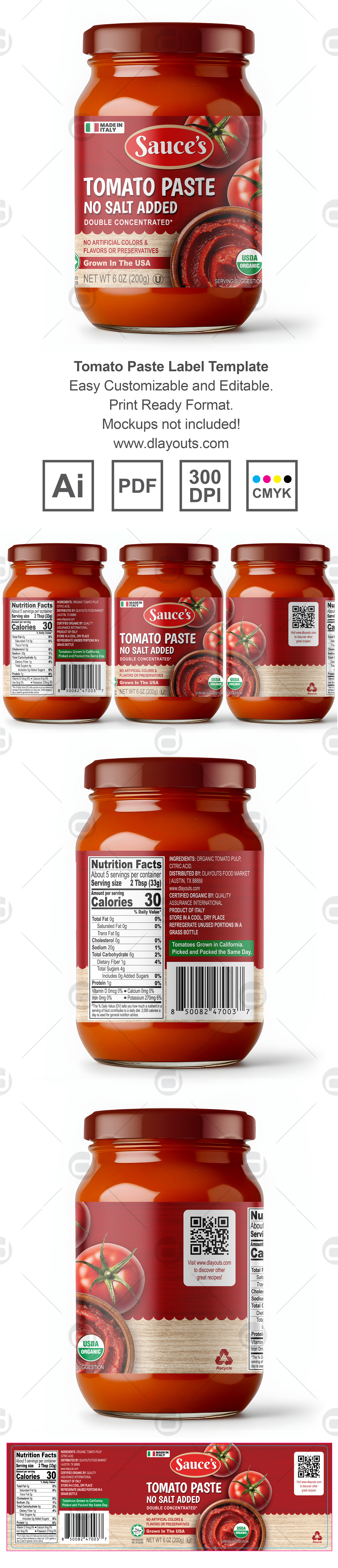 Tomato Paste Label Template