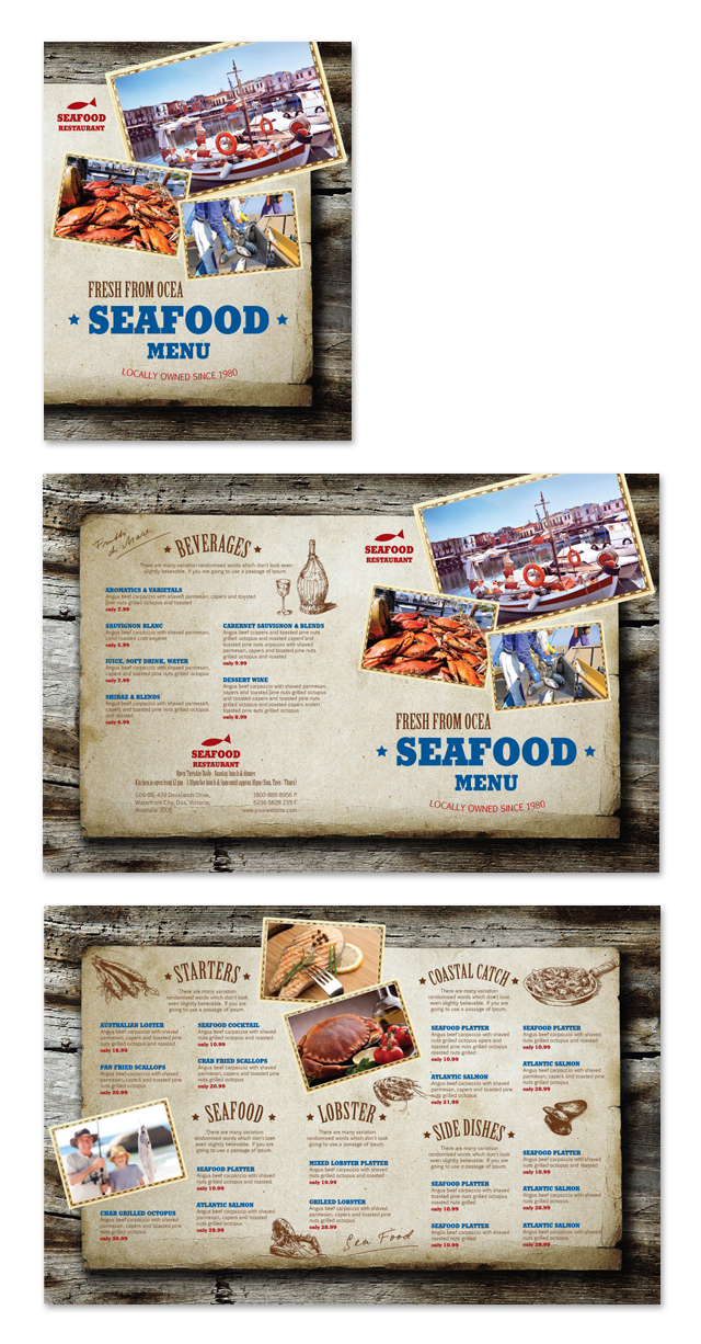 Seafood Restaurant Menu Template