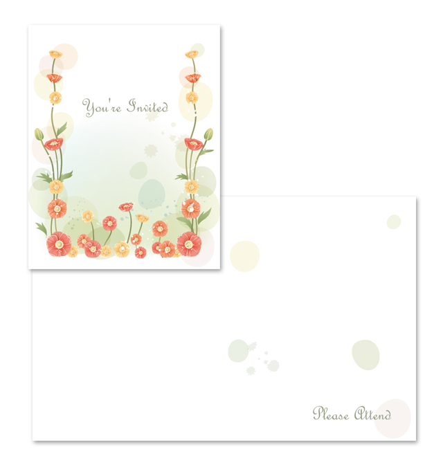 Party Invitation Note Card Template