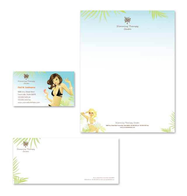 Slimming Therapy Centre Stationery Kits Template