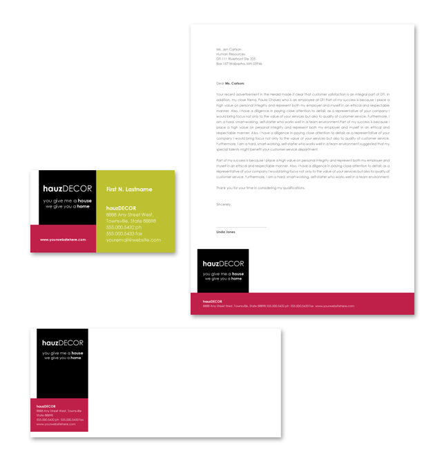 Interior Design Firm Stationery Kits Template