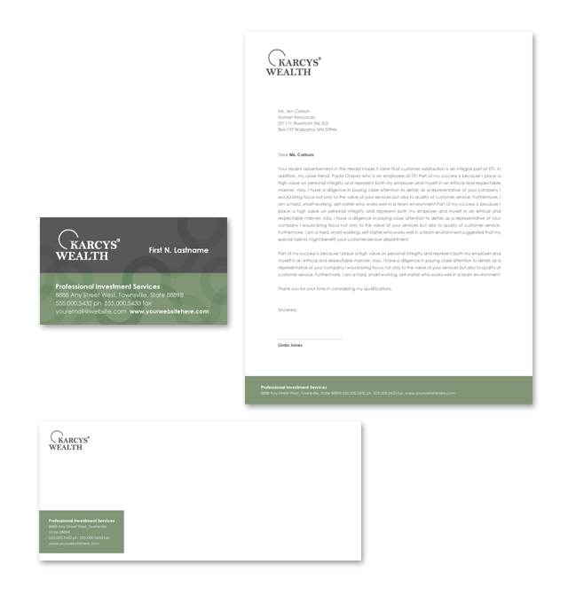 Investment Services Stationery Kits Template