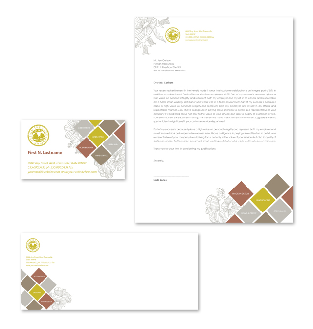 Modern Landscaping Stationery Kits Template