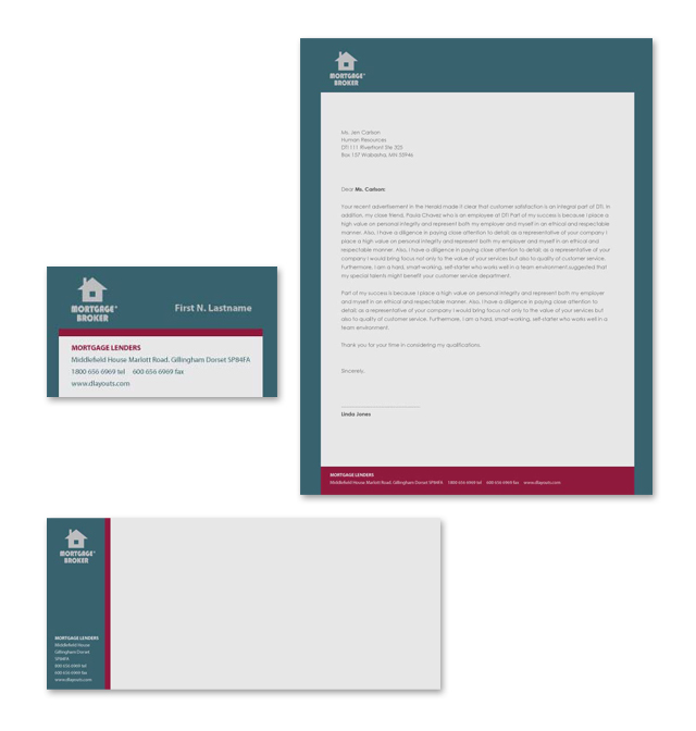 Mortgage Lenders Stationery Kits Template