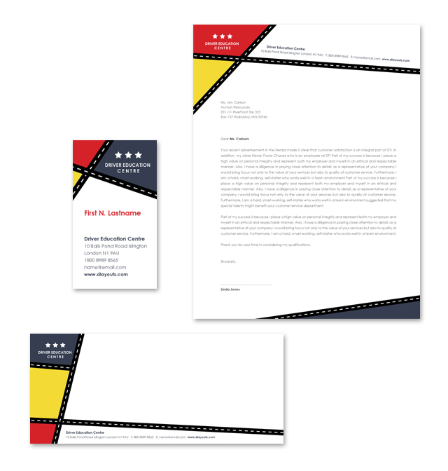Driver Education Centre Stationery Kits Template