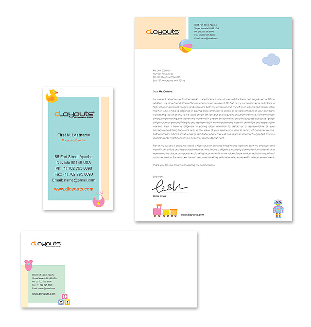 Child Care Specialists Stationery Kits Template