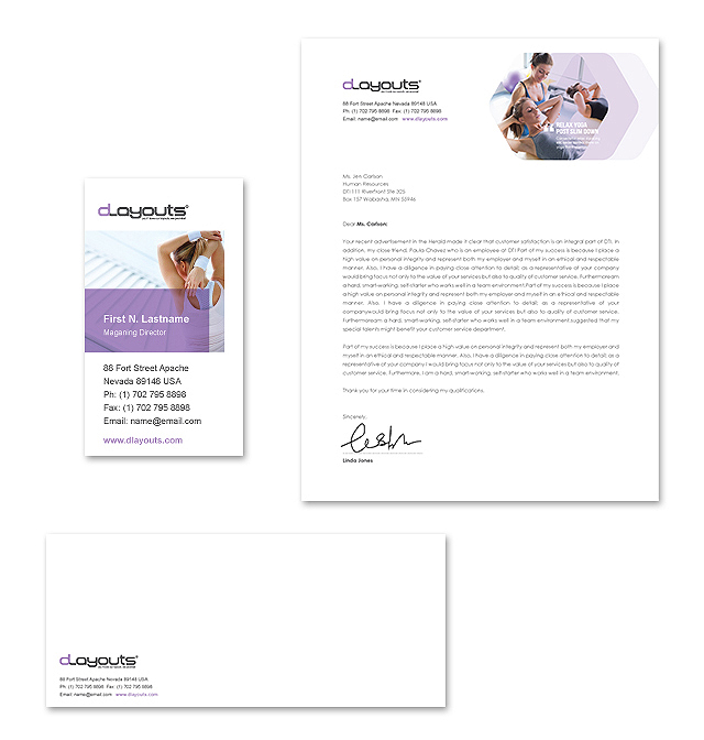 Yoga Instructor & Studio Stationery Kits Template