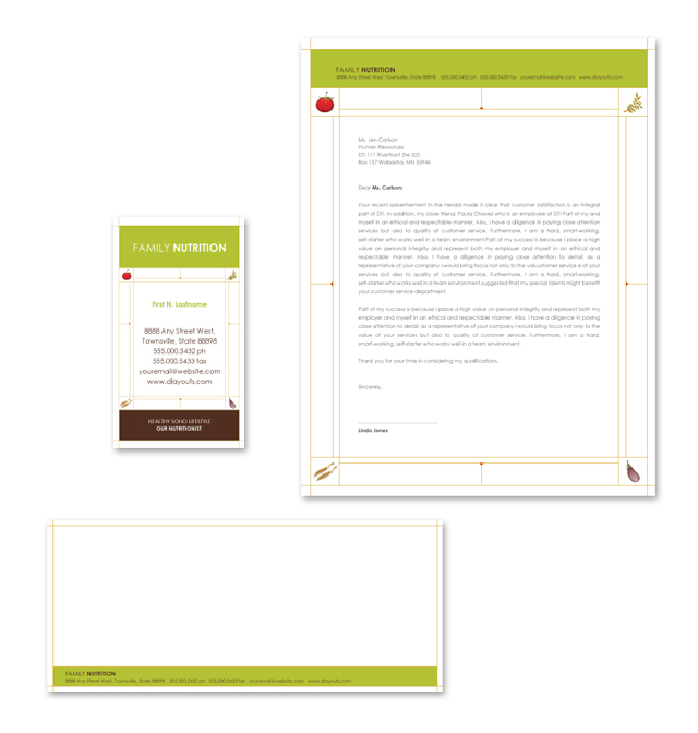 Nutritionist Stationery Kits Template