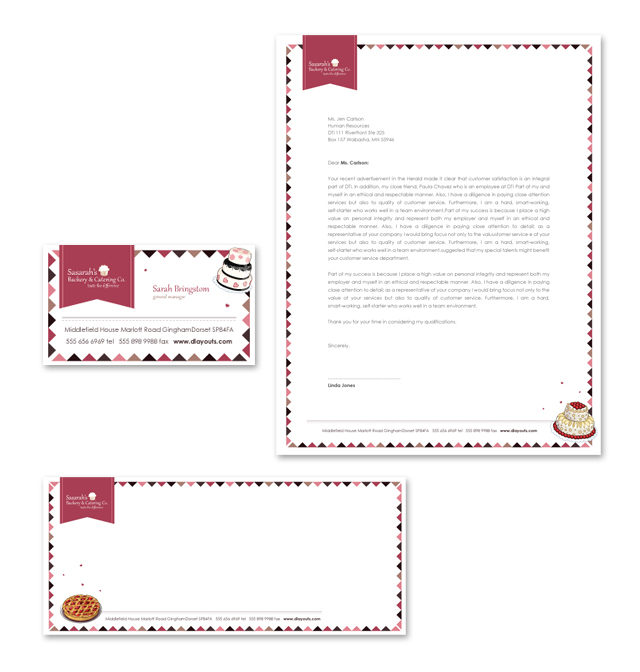 Decorative Bakery Stationery Kits Template