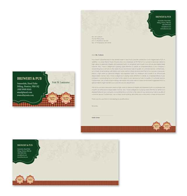 Brewery & Pub Stationery Kits Template