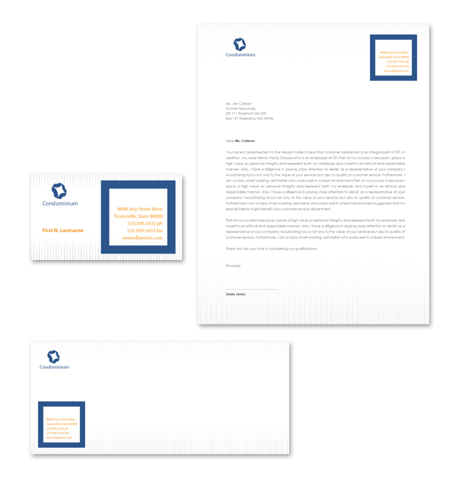 Apartment & Condominium Stationery Kits Template