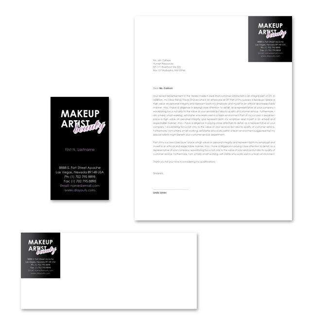 Makeup Artist Stationery Kits Template