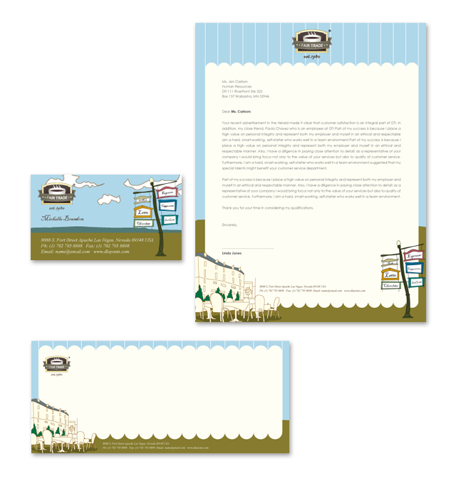 Cafe Deli Stationery Kits Template