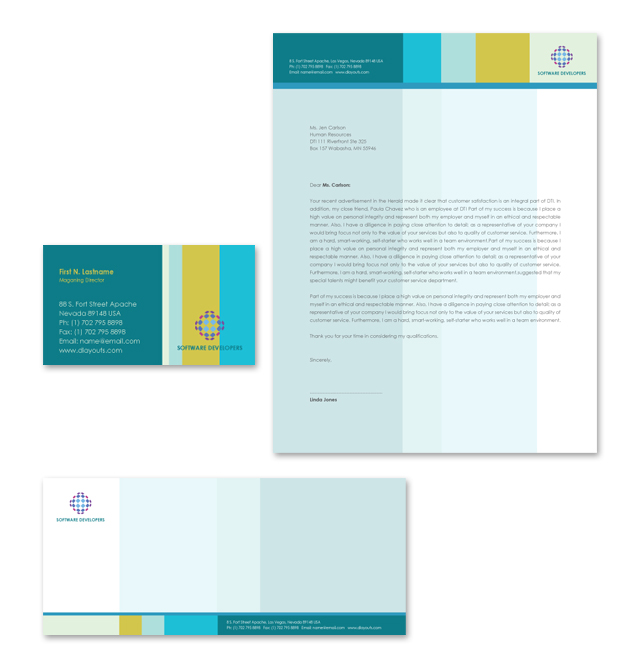 Software Developers Stationery Kits Template