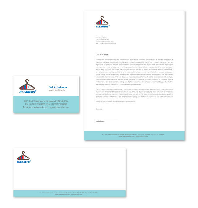 Laundry & Dry Cleaners Stationery Kits Template