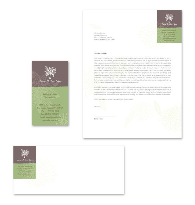 Spa Beauty Centre Stationery Kits Template