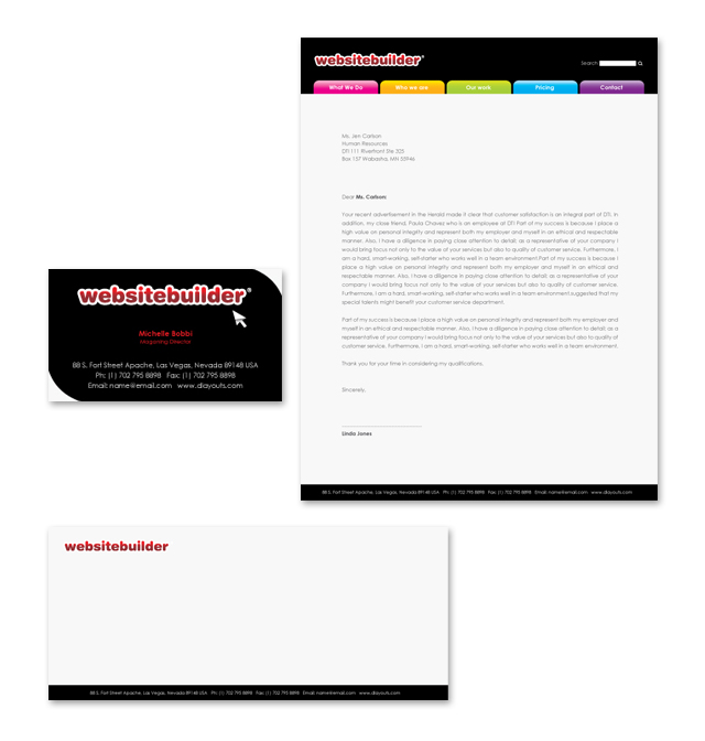 Website Builder Company Stationery Kits Template