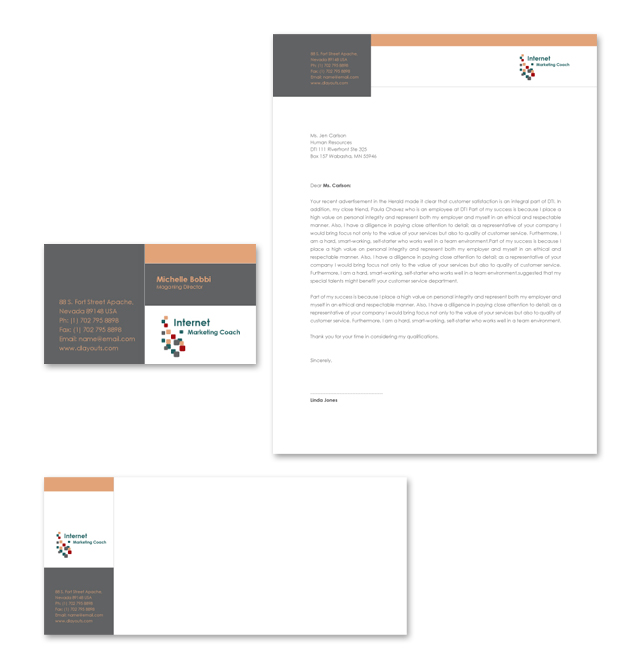 Internet Coaching Program Stationery Kits Template