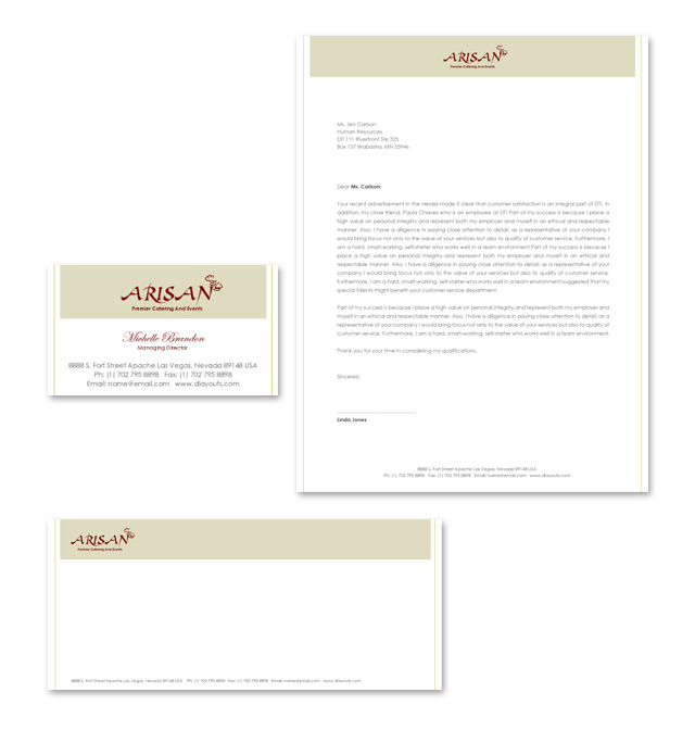 Caterer Stationery Kits Template