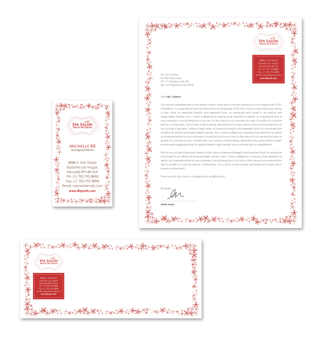 Beauty Salon Stationery Kits Template