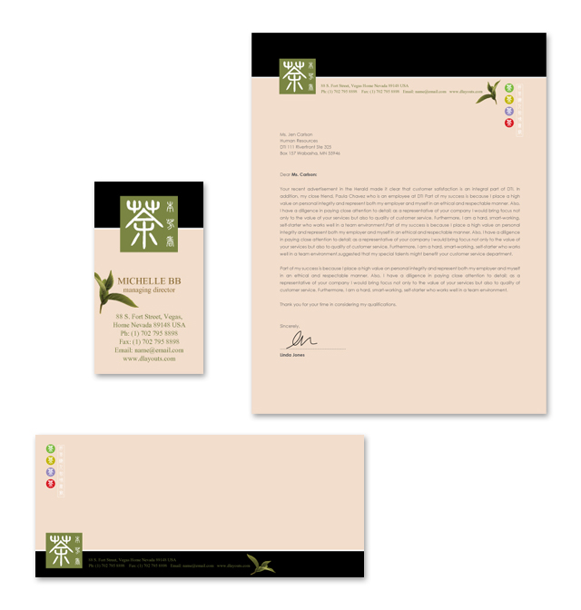 Chinese Tea House Stationery Kits Template