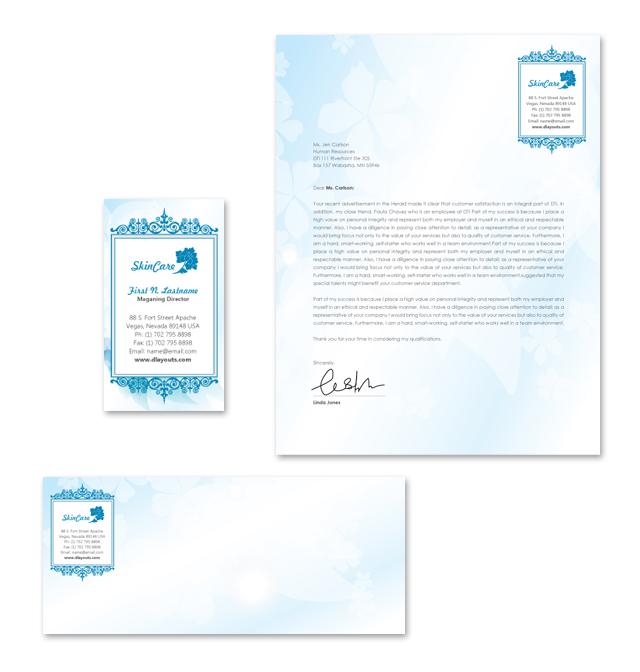 Skincare Center Stationery Kits Template