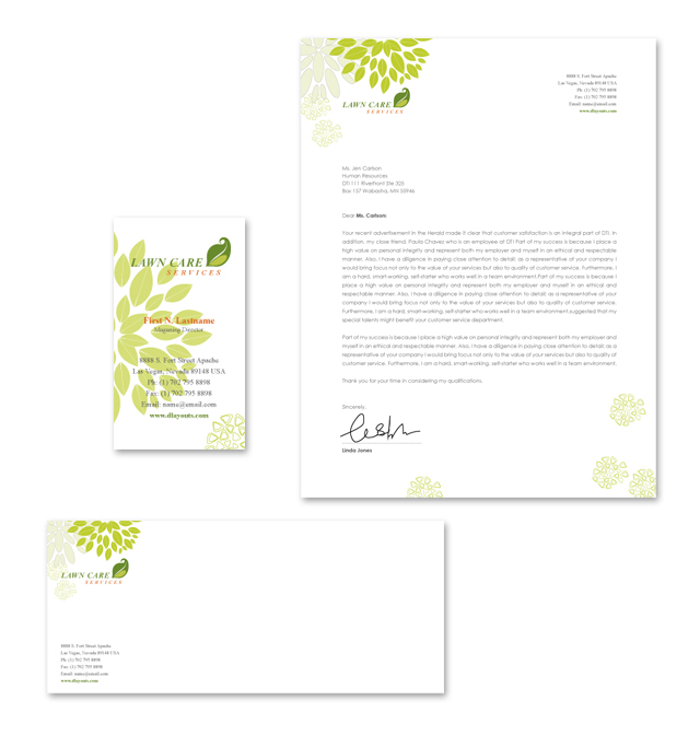 Lawn Care Services Stationery Kits Template