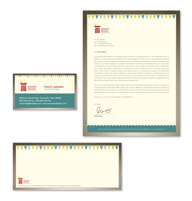 Preschool Education Stationery Kits Template