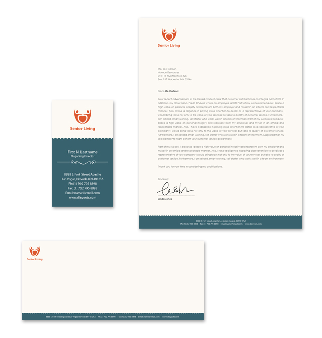 Senior Housing Stationery Kits Template