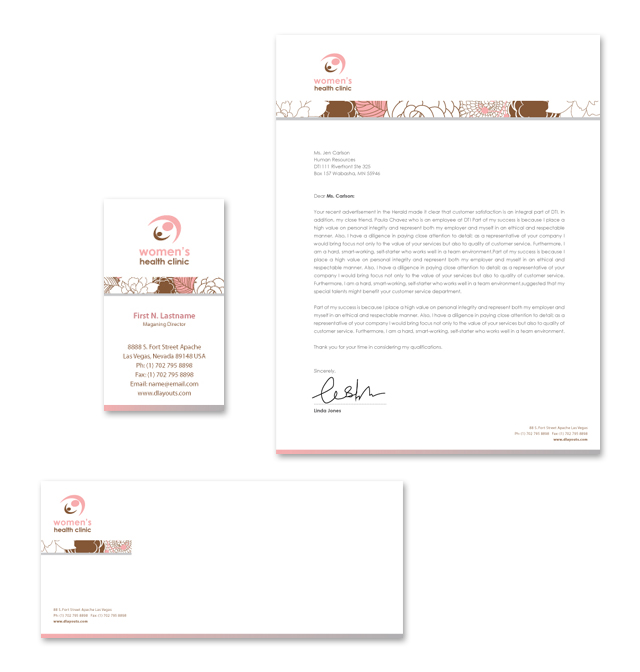 Gynecology Clinic Stationery Kits Template