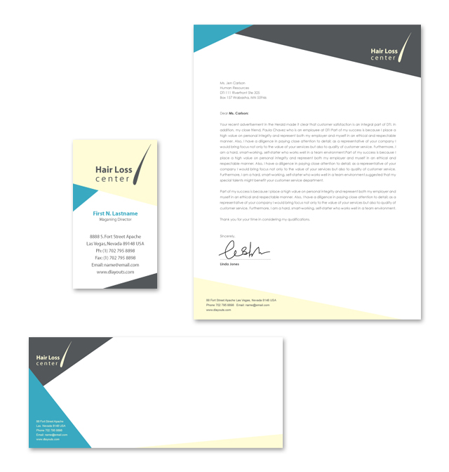 Hair Loss Center Stationery Kits Template