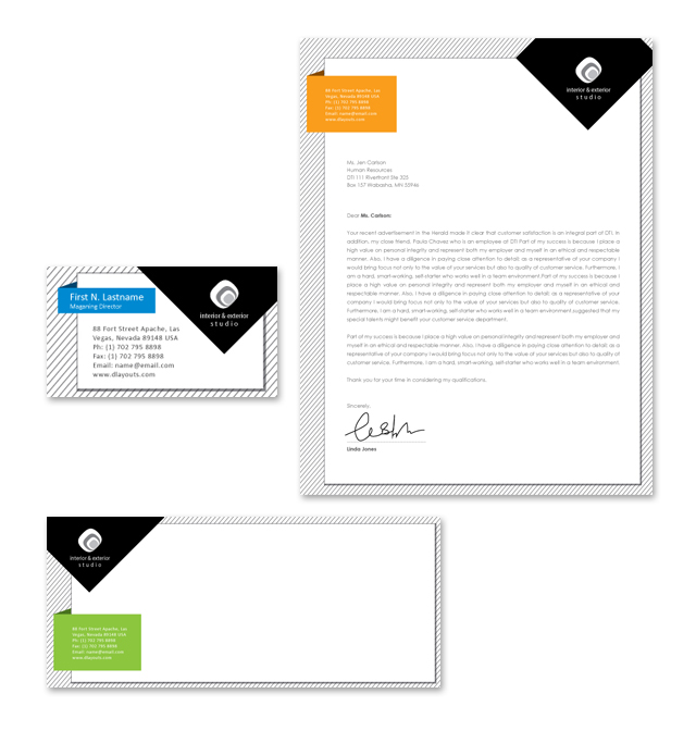 Interior & Exterior Studio Stationery Kits Template