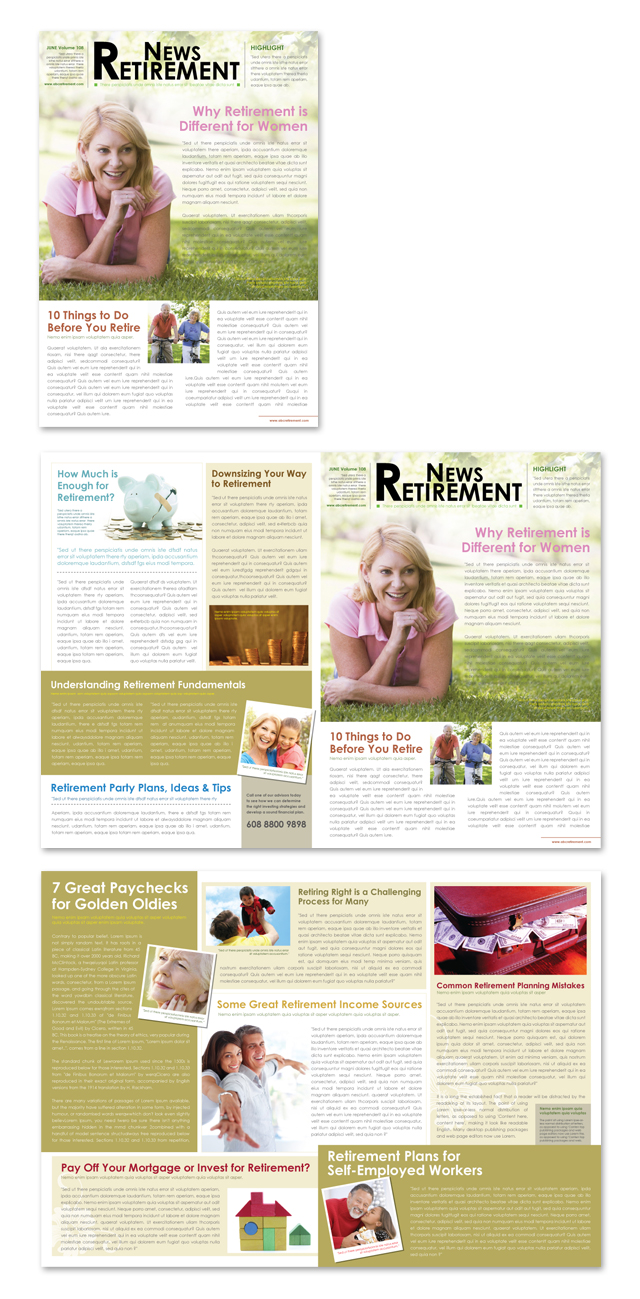 Retirement Investment Services Newsletter Template