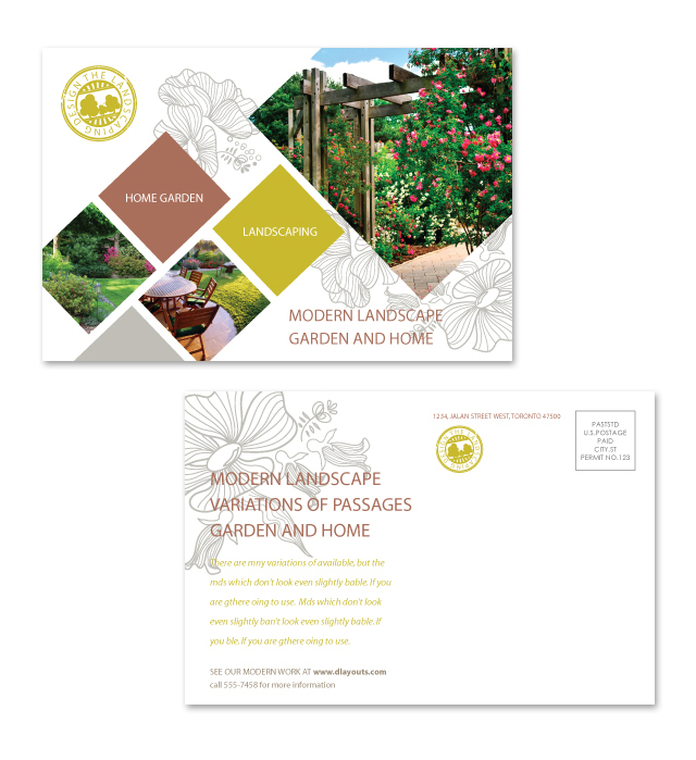 Modern Landscaping Postcard Template